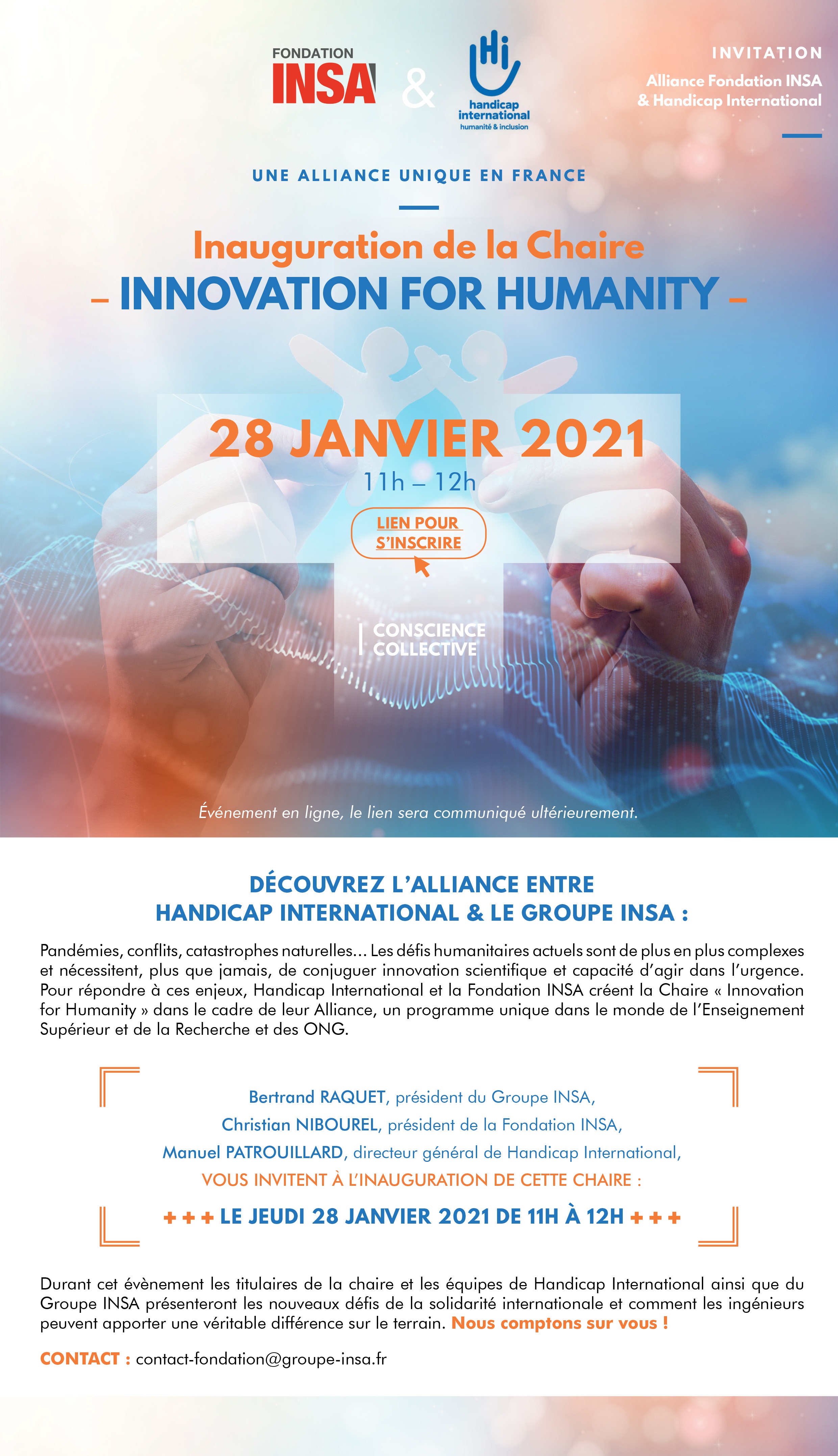 Inauguration de la Chaire "Innovation for Humanity"